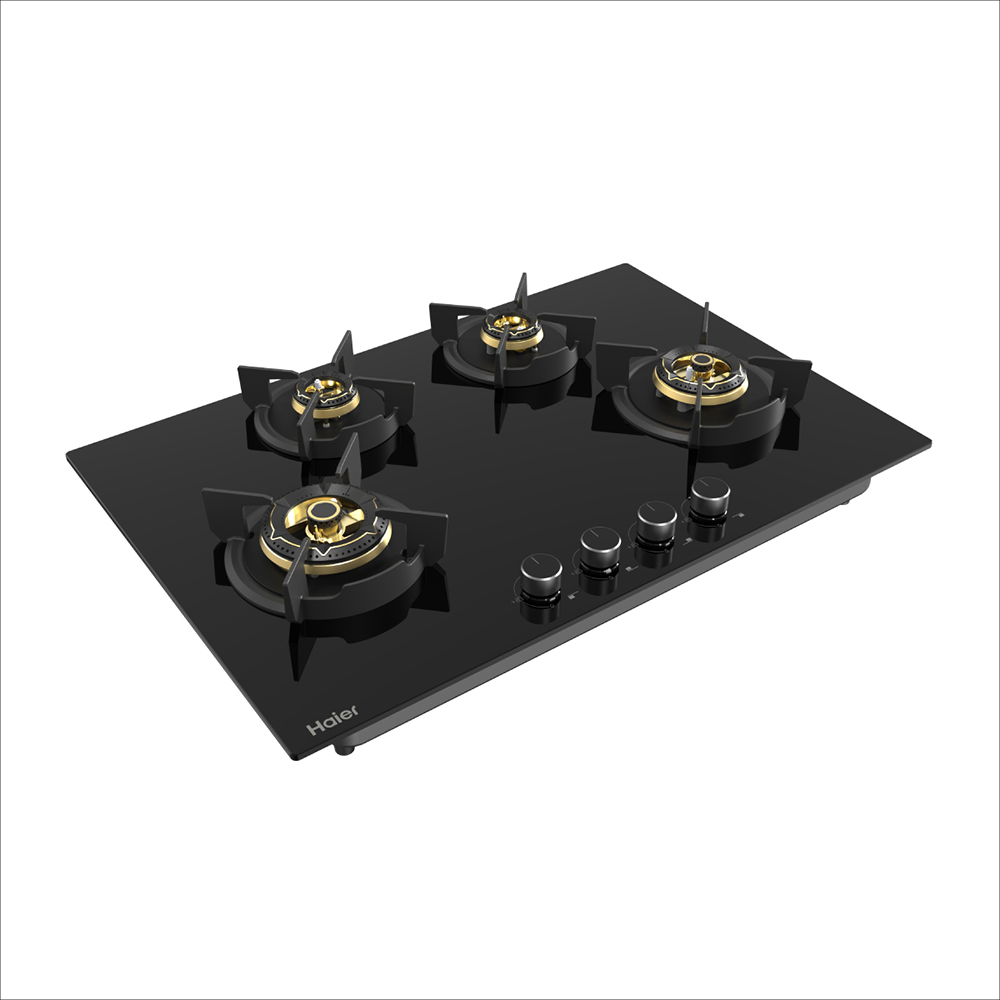 Haier Full Brass 4 Burner Auto ignition Hybrid-Hob with metal Knobs
